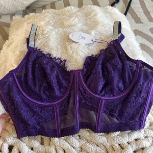 Luxurious Purple Lace Underwire Bra